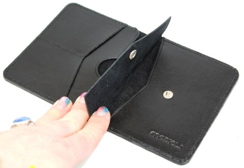 Etui Na Karty Dokumenty PolskaGalanteria Duże CZARNE Skóra Naturalna Pionowe z Miejscem Na Bilon MOTYW GÓRSKI 12 x 9 [cm]