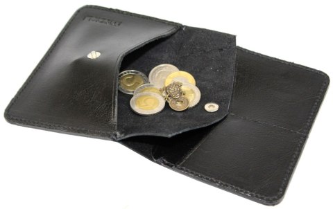 Etui Na Karty Dokumenty PolskaGalanteria Duże CZARNE Skóra Naturalna Pionowe z Miejscem Na Bilon MOTYW GÓRSKI 12 x 9 [cm]