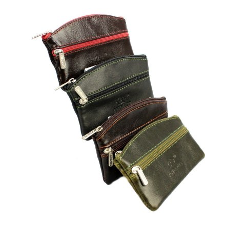 Kluczówka Średnia Dwa Zamki ANDRUS (PL) Skóra Naturalna 12 x 7 x 1 [cm]