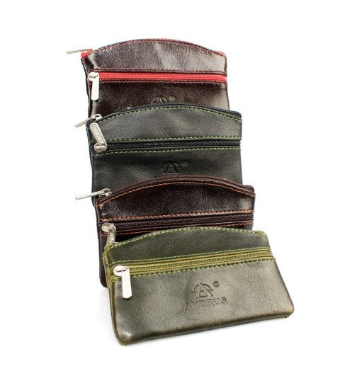 Kluczówka Średnia Dwa Zamki ANDRUS (PL) Skóra Naturalna 12 x 7 x 1 [cm]