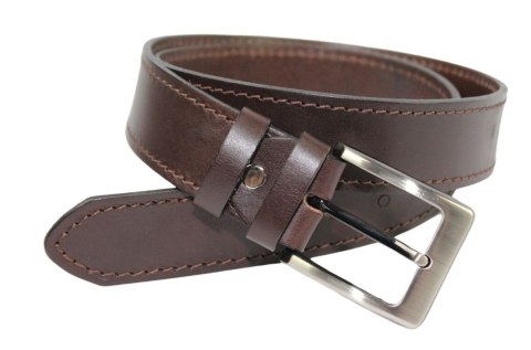 Pasek Męski Skórzany PAS-MAX (PL) Skóra Licowa EXTRA 40 mm Z Brązową Nitką CZEKOLADOWY Pasek Męski Skórzany PAS-MAX (PL) Skóra Licowa EXTRA 40 mm Z Brązową Nitką CZEKOLADOWY