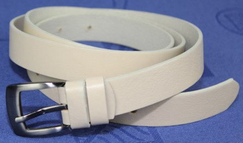 Pasek Skórzany Damski PAS-MAX (PL) Skóra Licowa EXTRA Gładki 25 mm KREMOWY Pasek Skórzany Damski PAS-MAX (PL) Skóra Licowa EXTRA Gładki 25 mm KREMOWY