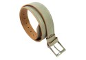 Pasek Skórzany Polska Galanteria (PL) Skóra Naturalna "Tłoczenie" 40 mm JASNY POPIELATY Klamra VINTAGE