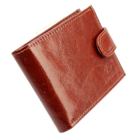 Portfel ANDRUS (PL) Skóra Naturalna Licowa Mały Poziomy Z Zapięciem 11 x 8 x 2,5 [cm]