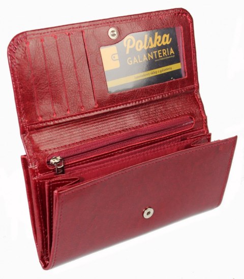 Portfel Damski Skórzany ELKOR (PL) 17 cm Skóra Naturalna Licowa Długi Klamra Na Zewnątrz EL059 17 x 9 x 3 [cm]