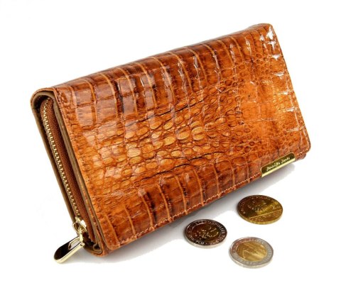 Portfel Damski Skórzany JENNIFER JONES Skóra Licowa Duży Z Suwakiem Lakierowany RFID JJ5261-2 15,5 x 10 x 4 [cm]