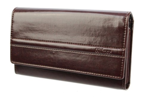 Portfel Damski WILMAR (PL) Suwak 16 cm Skóra Włoska P15S Ozdobna Nitka 16,5 x 9 x 3 [cm]