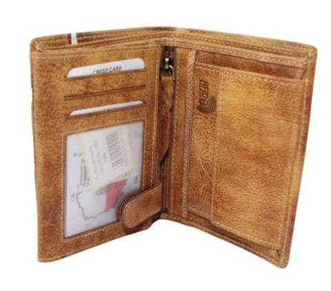 Portfel Męski Rovicky (PL) Skóra Licowa Pionowy Bez Zapięcia Dwa Skrzydełka N4A/ 1222 RFID ,,GODŁO,, 13 x 10 x 2 [cm]