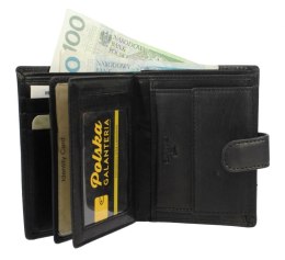 Portfel Męski Skórzany EL FORREST Skóra Bydlęca Duży Pionowy Z Zapięciem Dwa Skrzydełka RFID 852 67 12,5 x 10 x 3 [cm]