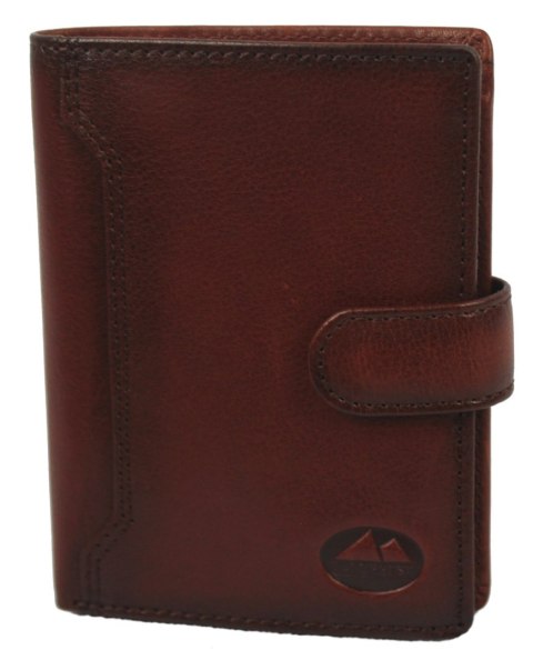 Portfel Męski Skórzany EL FORREST Skóra Duży Pionowy Bez Zapięcia Jedno Skrzydełko 1403 29 RFID BRĄZOWY 13 x 10 x 2.5 [cm]