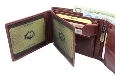 Portfel Męski Skórzany EL FORREST Skóra Licowa Poziomy Z Zapięciem Z Zapinką Wewnątrz 892 67 12,5 x 9,5 x 3 [cm]