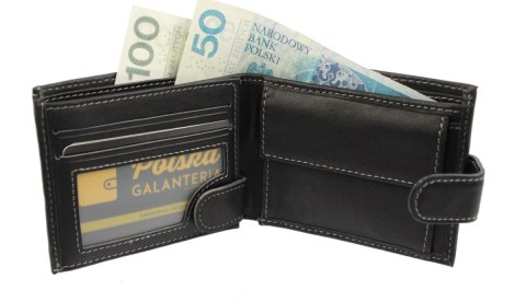 Portfel Męski WILD Skóra Licowa Mały Poziomy Z Zapięciem RFID 5504-1 11.5 x 8.5 x 2 [cm]