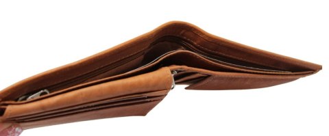 Portfel Męski WILD Ze Skóry Naturalnej Bydlęcej 0172 JASNY BRĄZ 12,5 x 10,5 x 2 [cm]