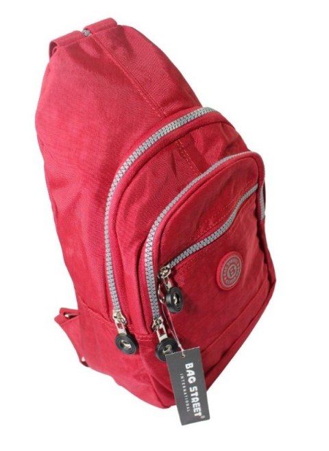 Praktyczny Plecak Materiałowy Kresz Wodoodporny BAG STREET 2257 BORDOWY 35 x 21 x 12 [cm]