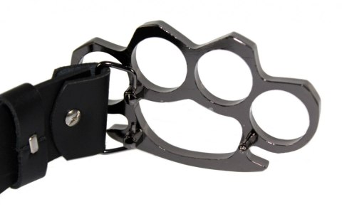 Klamra Do Paska Sprzączka Pełna Blaszka Z Bolczykiem 40 mm Metalowa Solidna KBOL40/54 " KASTET CZARNY"