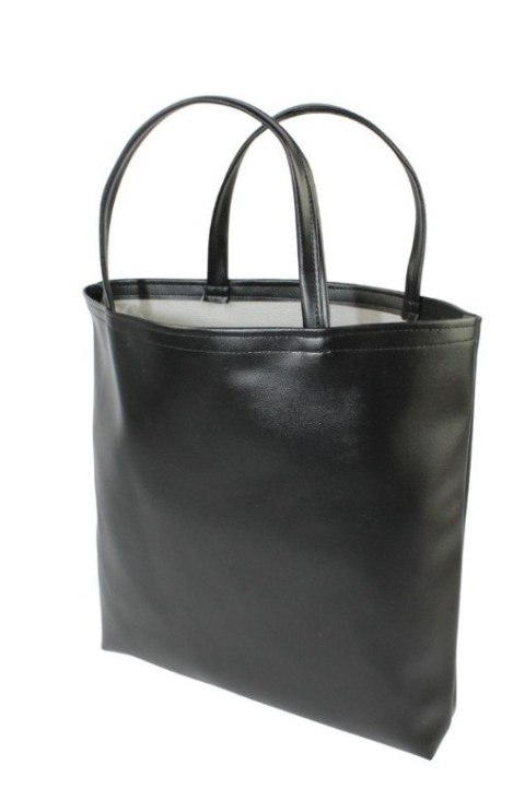 Torebka Na Zakupy Antoszczyk (PL) MARTA Ze Skóry Włoskiej Model Średni 36 x 37 x 8 [cm] CZARNY Połysk