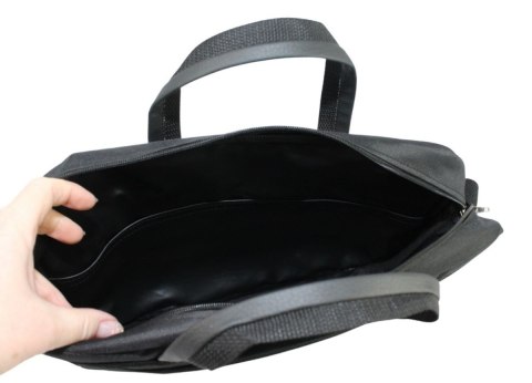 Materiałowa Pozioma Torba Męska Antoszczyk (PL) CZARNA 39 x 28 x 7 [cm]