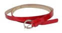Pasek Damski Skórzany Gładki GRETOS (PL) 15 mm CZERWONY LAKIEROWANY Pasek Damski Skórzany Gładki GRETOS (PL) 15 mm CZERWONY LAKIEROWANY