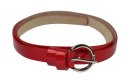 Pasek Damski Skórzany Gładki GRETOS (PL) 15 mm CZERWONY LAKIEROWANY Pasek Damski Skórzany Gładki GRETOS (PL) 15 mm CZERWONY LAKIEROWANY