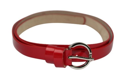 Pasek Damski Skórzany Gładki GRETOS (PL) 15 mm CZERWONY LAKIEROWANY Pasek Damski Skórzany Gładki GRETOS (PL) 15 mm CZERWONY LAKIEROWANY