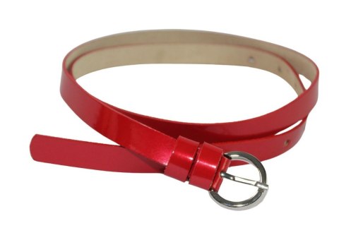 Pasek Damski Skórzany Gładki GRETOS (PL) 15 mm CZERWONY LAKIEROWANY Pasek Damski Skórzany Gładki GRETOS (PL) 15 mm CZERWONY LAKIEROWANY