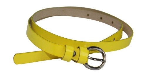 Pasek Damski Skórzany Gładki GRETOS (PL) 15 mm ŻÓŁTY LAKIEROWANY Pasek Damski Skórzany Gładki GRETOS (PL) 15 mm ŻÓŁTY LAKIEROWANY