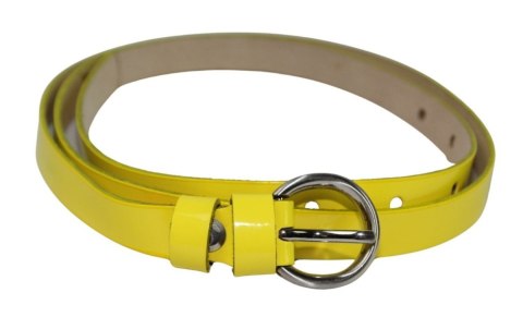 Pasek Damski Skórzany Gładki GRETOS (PL) 15 mm ŻÓŁTY LAKIEROWANY Pasek Damski Skórzany Gładki GRETOS (PL) 15 mm ŻÓŁTY LAKIEROWANY