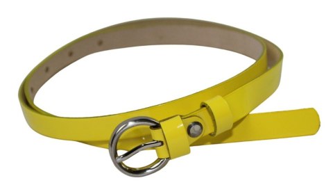 Pasek Damski Skórzany Gładki GRETOS (PL) 15 mm ŻÓŁTY LAKIEROWANY Pasek Damski Skórzany Gładki GRETOS (PL) 15 mm ŻÓŁTY LAKIEROWANY