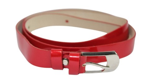 Pasek Damski Skórzany Gładki GRETOS (PL) 20 mm CZERWONY LAKIEROWANY Pasek Damski Skórzany Gładki GRETOS (PL) 20 mm CZERWONY LAKIEROWANY