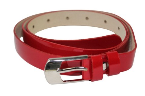 Pasek Damski Skórzany Gładki GRETOS (PL) 20 mm CZERWONY LAKIEROWANY Pasek Damski Skórzany Gładki GRETOS (PL) 20 mm CZERWONY LAKIEROWANY