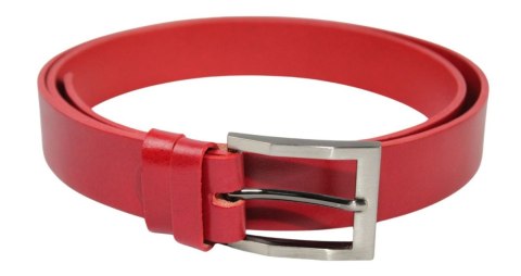 Pasek Skórzany Męski PAS-MAX (PL) Gładki 35 mm Skóra Licowa Czerwony k62 Klamra Tradycyjna Pasek Skórzany Męski PAS-MAX (PL) Gładki 35 mm Skóra Licowa Czerwony k62 Klamra Tradycyjna