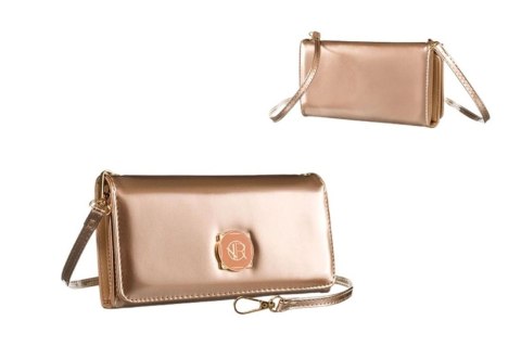 Portfel Damski Rovicky (PL) Skóra Włoska Poziomy z Funkcją Torebki R-MW-01-6052 ZŁOTY 21 x 11 x 4 [cm]