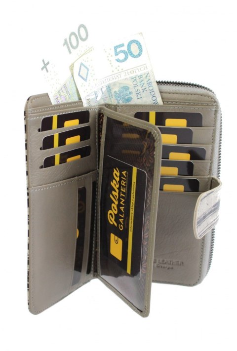 Portfel Damski Skóra Naturalna GREGORIO Z Suwakiem Piórnik RFID HL116 CZERWONY 16 x 9,5 x 3 [cm]