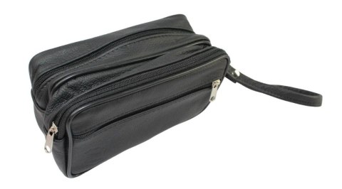 Saszetka Męska Skórzana Średnia GRETOS (PL) MAKO Skóra Naturalna Dwie Komory 20 x 11 x 9 [cm]