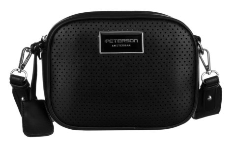Torebka Z Ekologicznej Skóry Włoskiej Peterson PTN-TOR-ALE-6-9785 CZARNA 20 x 15 x 8 [cm]