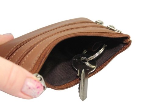 Etui Na Klucze Skórzane Polska Galanteria (PL) Skóra Naturalna Trzy Zamki Na Jeden Komplet Kluczy 34800 12 x 8,5 x 1 [cm]
