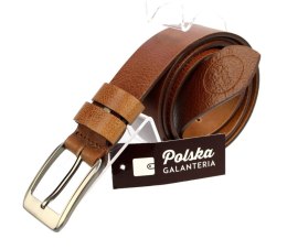 Pasek Skórzany POLSKA GALANTERIA (PL) BRĄZOWY Z TEKSTURĄ Skóra Licowa EXTRA 40 mm 040/10