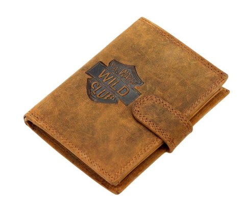 Portfel Męski Skórzany ALWAYS WILD Skóra Licowa Duży Pionowy Z Zapięciem RFID AW-N4L-GHD/5404 BRĄZOWY 13 x 10 x 2 [cm]