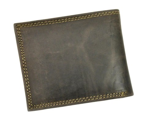 Portfel Męski Skórzany ALWAYS WILD Skóra Licowa Mały Poziomy  RFID N0035-CHM/8700 BRĄZOWY 10 x 9 x 2 [cm]