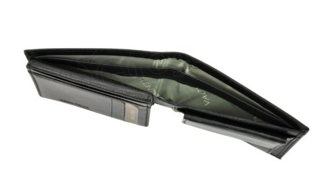 Portfel Męski Skórzany VALENTINI Mały Skóra Bydlęca Poziomy Jedno Skrzydełko 306-992 CZARNY 11 x 8,5 x 2 [cm]