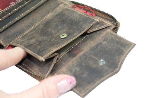 Portfel Peterson Skóra Licowa Duży Pionowy Metalowy Suwak POWSTANIE WARSZAWSKIE 340P-03 RFID 13 x 10 x 2 [cm]