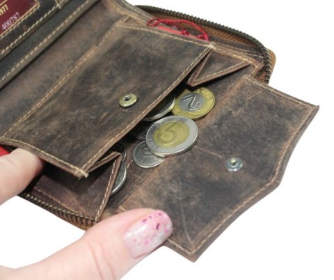 Portfel Peterson Skóra Licowa Duży Pionowy Metalowy Suwak POWSTANIE WARSZAWSKIE 340P-03 RFID 13 x 10 x 2 [cm]