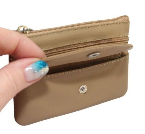 Etui Na Klucze Skórzane Polska Galanteria (PL) Skóra Naturalna Dwa Zamki Kieszonka Na Jeden Komplet Kluczy 34801 12 x 8 x 1 [cm]