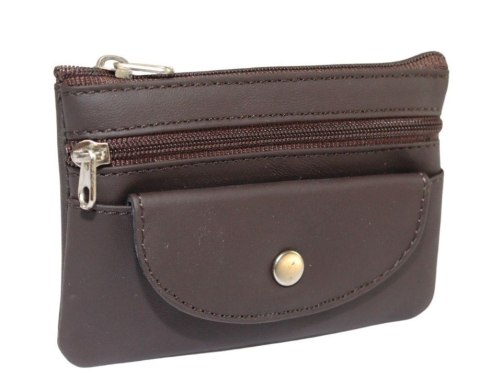 Etui Na Klucze Skórzane Polska Galanteria (PL) Skóra Naturalna Dwa Zamki Kieszonka Na Jeden Komplet Kluczy 34801 12 x 8 x 1 [cm]