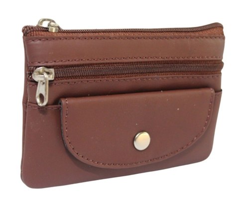 Etui Na Klucze Skórzane Polska Galanteria (PL) Skóra Naturalna Dwa Zamki Kieszonka Na Jeden Komplet Kluczy 34801 12 x 8 x 1 [cm]