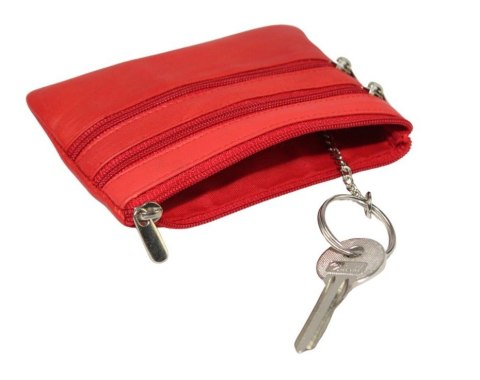 Etui Na Klucze Skórzane Polska Galanteria (PL) Skóra Naturalna Trzy Zamki Na Jeden Komplet Kluczy MULTI K001 12 x 8,5 x 1 [cm]