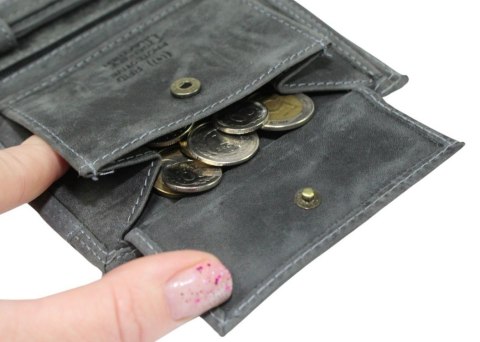 Portfel Męski Skórzany ALWAYS WILD Skóra Licowa Duży Pionowy Dwa Skrzydełka RFID N4-P-CHM 0983 CZARNY 13 x 10 x 2 [cm]