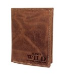 Portfel Męski Skórzany ALWAYS WILD Skóra Licowa Duży Pionowy Dwa Skrzydełka RFID N4-P-CHM 0990 JASNY BRĄZOWY 13 x 10 x 2 [cm]