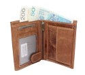 Portfel Męski Skórzany ALWAYS WILD Skóra Licowa Duży Pionowy Dwa Skrzydełka RFID N4-P-CHM 0990 JASNY BRĄZOWY 13 x 10 x 2 [cm]