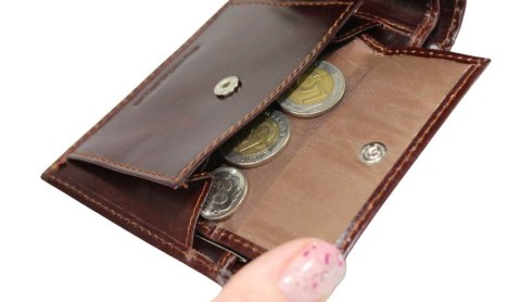 Portfel Męski Skórzany EMPORIO VALENTINI Duży Skóra Bydlęca Poziomy Jedno Skrzydełko 563-292E BRĄZOWY 12,5 x 10 x 2,5 [cm]